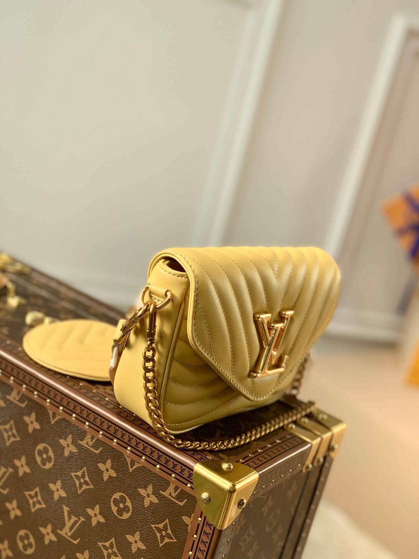 m57942 new wave multi pochette handbag cross body bags shoulder bag yellow calfskin
