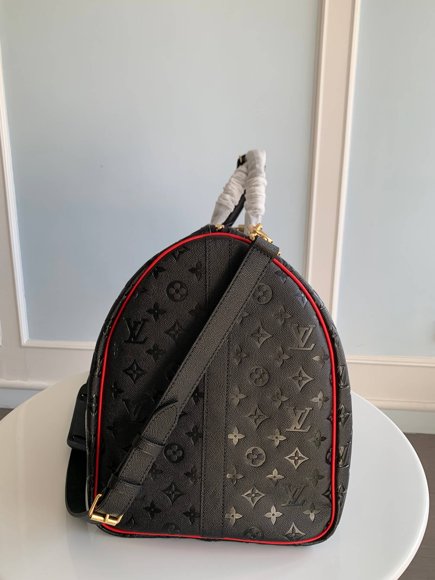 m58516 keepall bandouliere 55 tuffetage handbag cross body bags shoulder bag black calfskin monogram