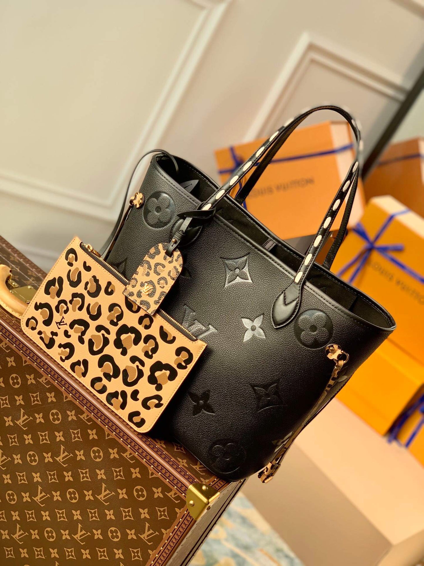 m58525 match neverfull monogram handbag black calfskin monogram