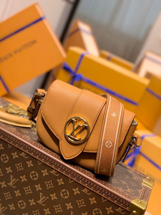 louis vuitton lv m58967 l v pont 9 soft mm brown 25cm s m58727