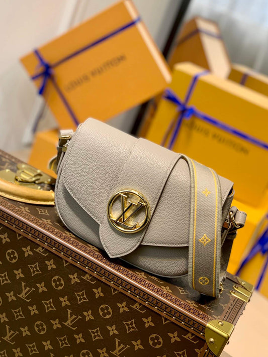 louis vuitton lv m58967 l v pont 9 soft mm grey 25cm s m58727