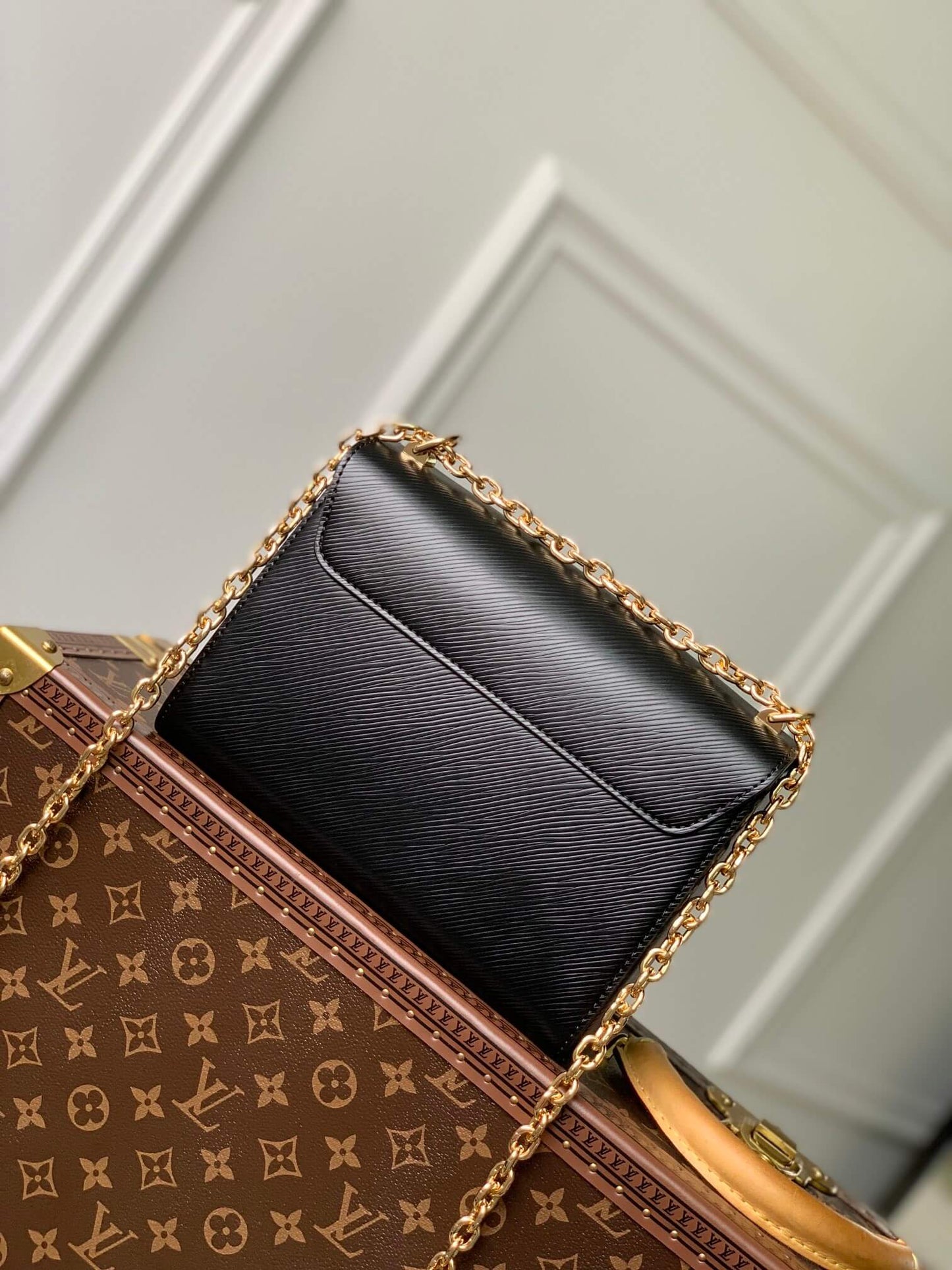 m59218 twist small square bag shoulder bag cross body bags black calfskin epi