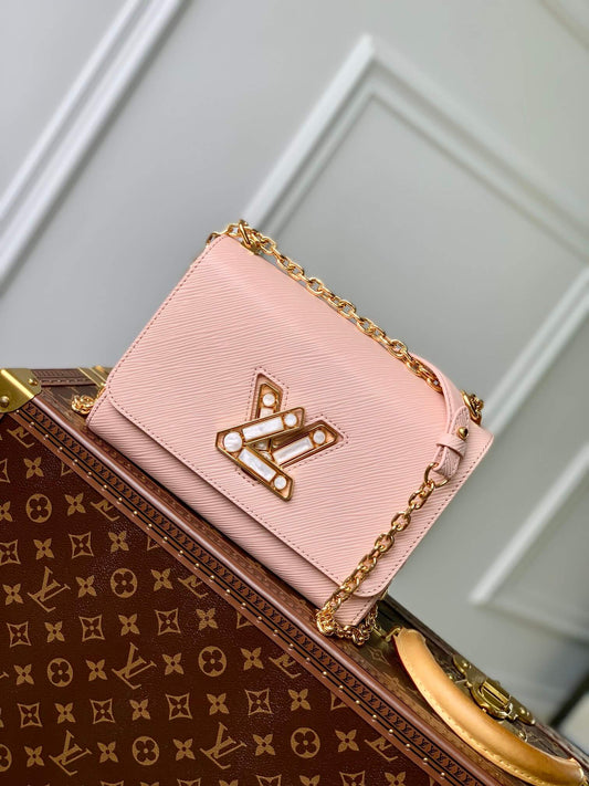 m59218 twist small square bag shoulder bag cross body bags pink calfskin epi