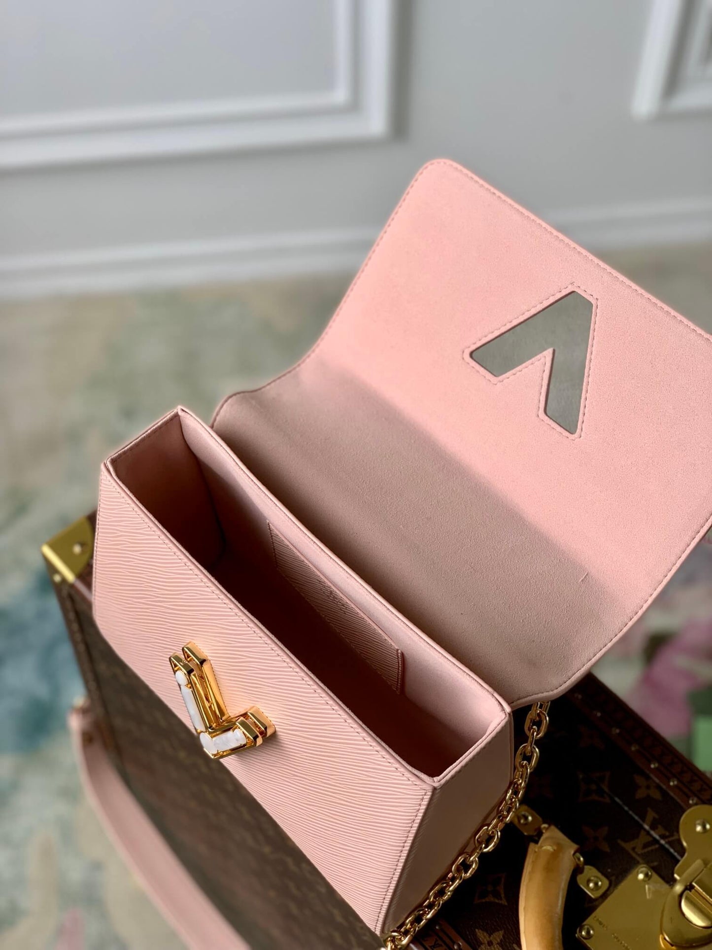 m59218 twist small square bag shoulder bag cross body bags pink calfskin epi