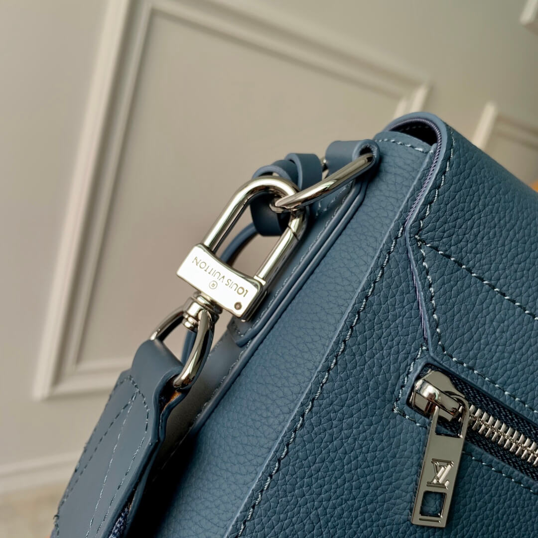 m59327 mens bag shoulder bag cross body bags aerogram messenger bag blue calfskin