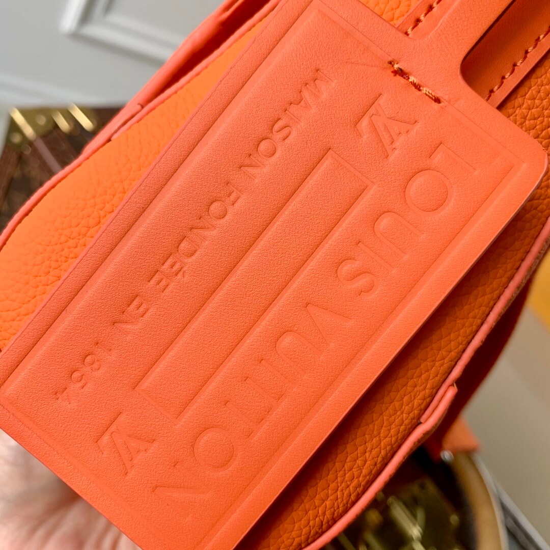 m59327 mens bag shoulder bag cross body bags aerogram messenger bag orange calfskin