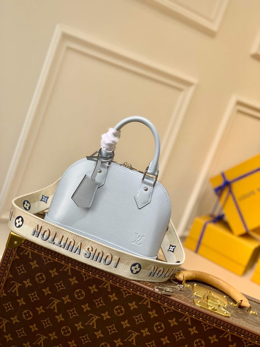 m59345 alma bb handbag shoulder bag cross body bags blue calfskin monogram