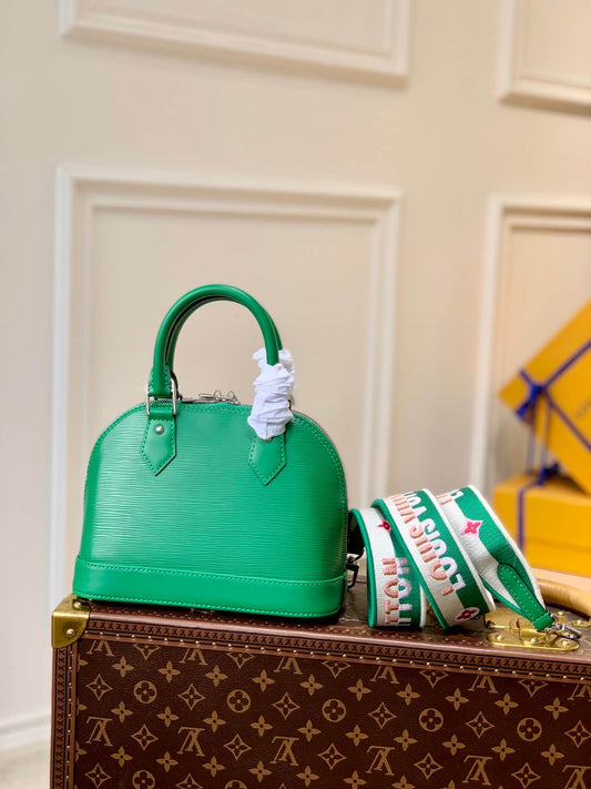m59357 alma bb handbag shoulder bag cross body bags green calfskin monogram