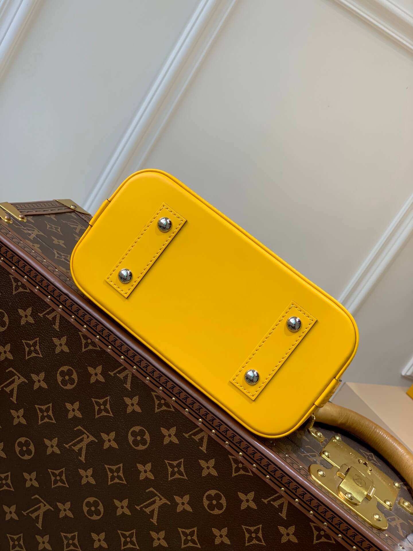 m59358 alma bb handbag shoulder bag cross body bags yellow calfskin monogram