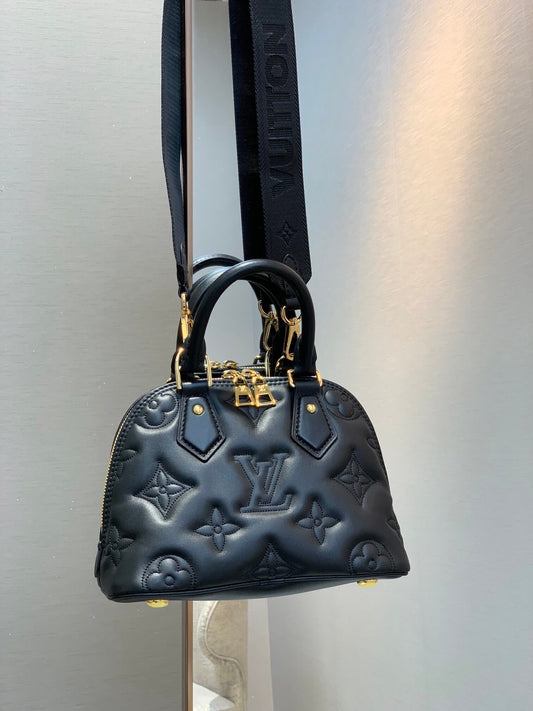 m59793 alma bb handbag shoulder bag cross body bags black calfskin monogram