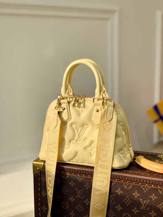 m59821 alma bb handbag shoulder bag cross body bags yellow calfskin monogram