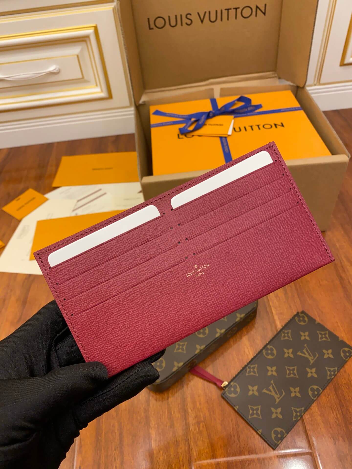 m61276 felicie pochette clutch bag shoulder bag monogram canvas brown