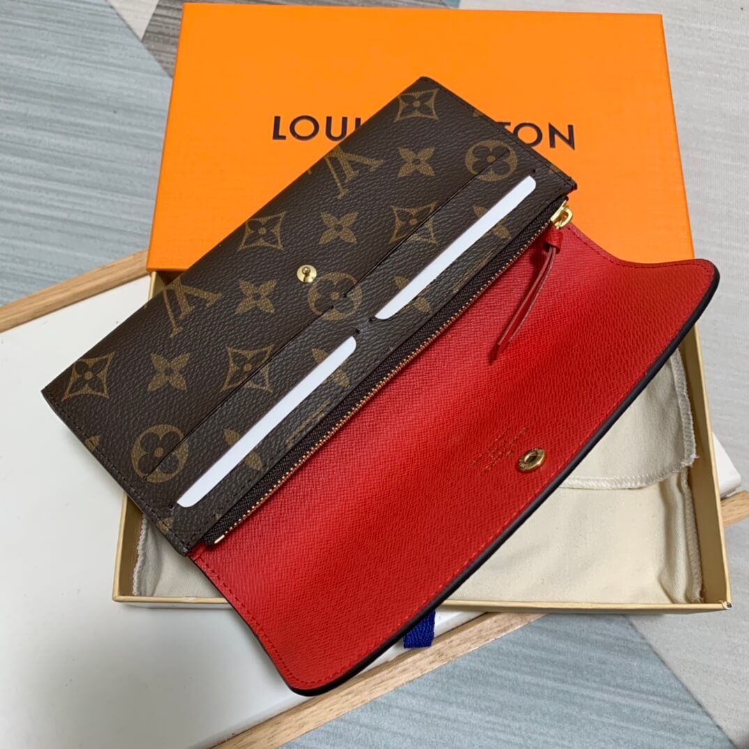 m61289 emilie wallet monogram canvas red