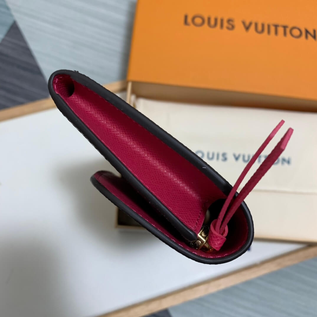 louis vuitton lv m61289 emilie wallet monogram canvas rose red