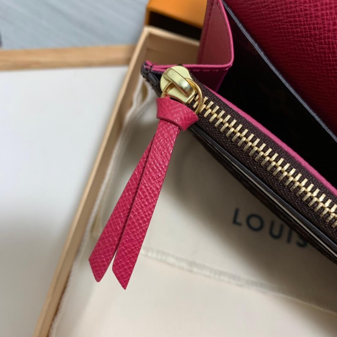 louis vuitton lv m61289 emilie wallet monogram canvas rose red