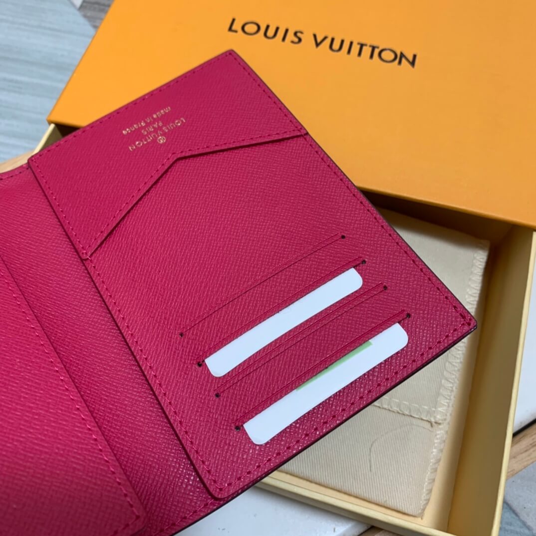 m62089 wallet rose red monogram womens purse lady wallet clutch bag