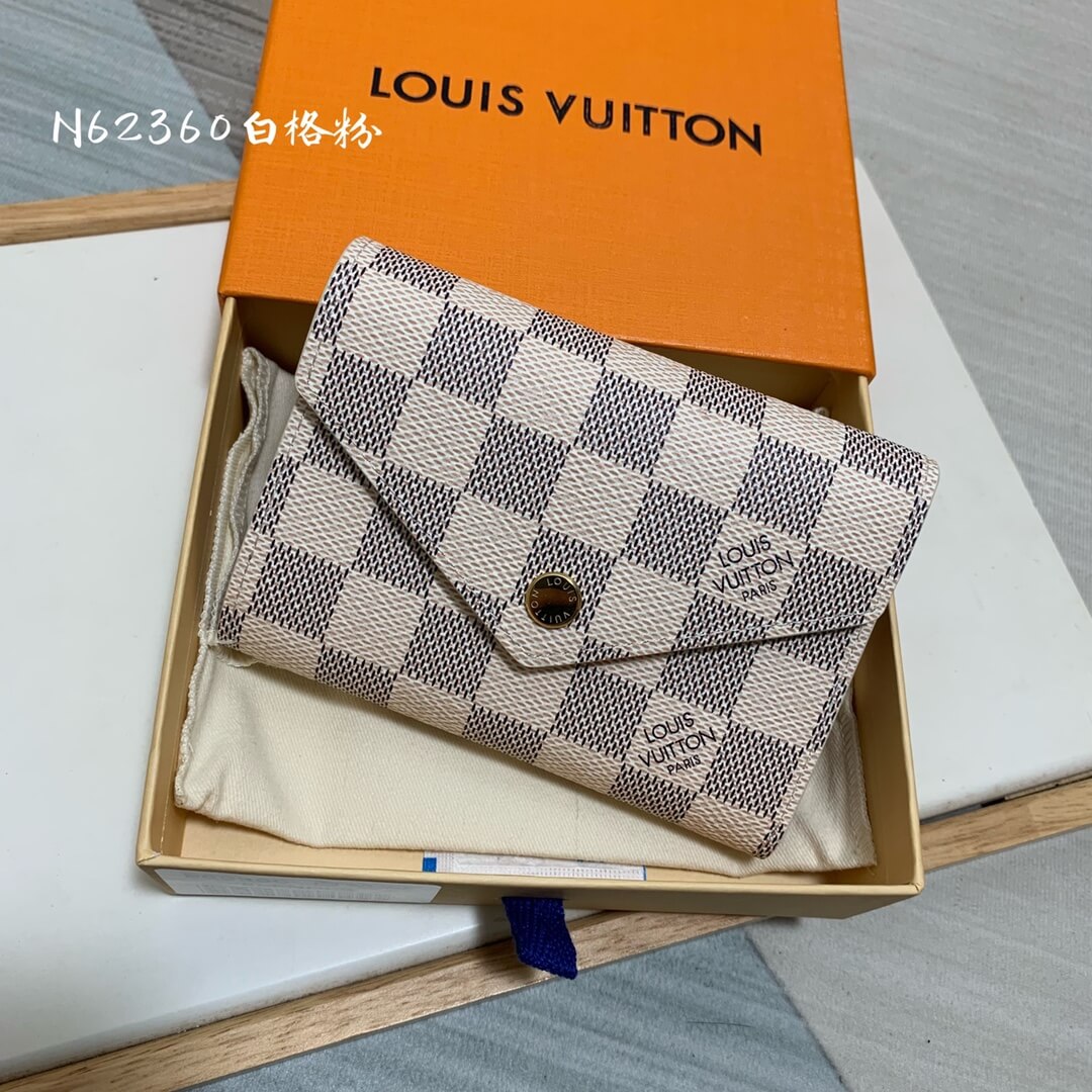 m62360 victorine wallet pink damier womens purse lady wallet clutch bag