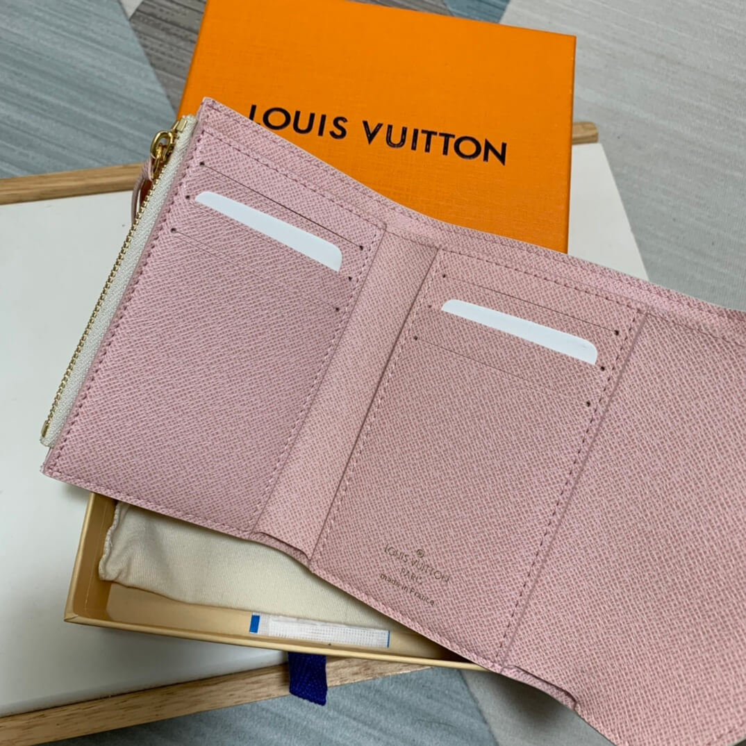 m62360 victorine wallet pink damier womens purse lady wallet clutch bag