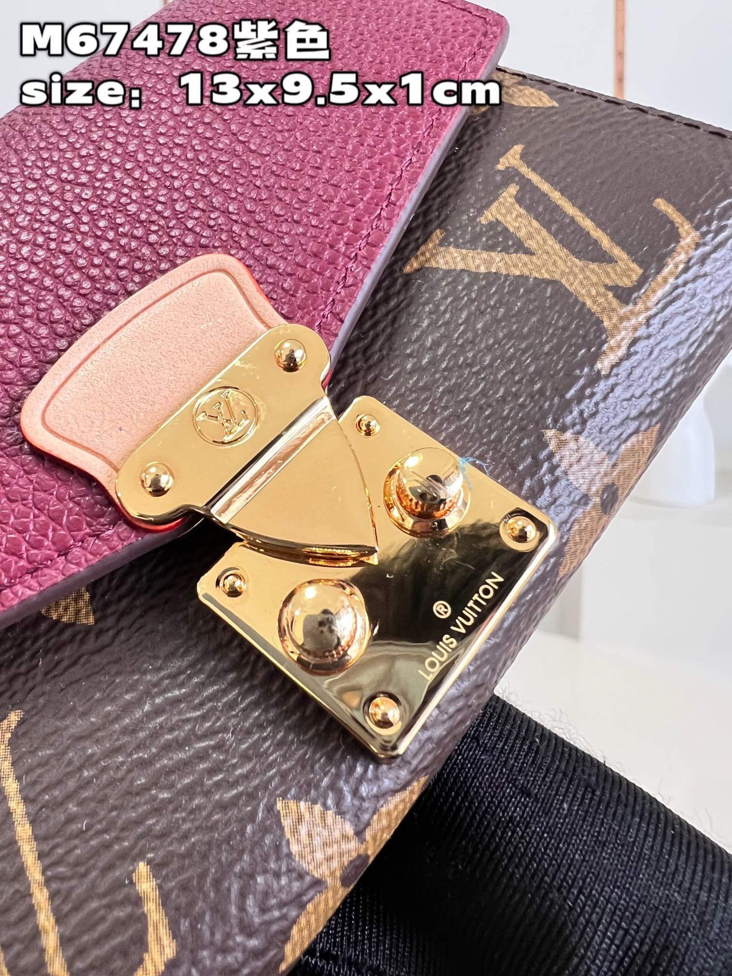 m67478 portefeuil palace compact monogram brown purple womens wallet free shipping