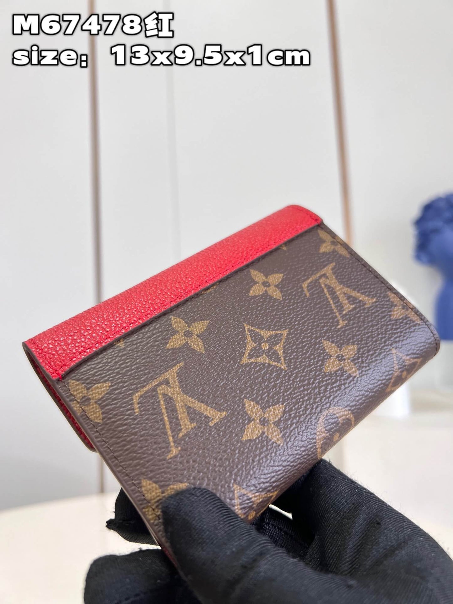 m67478 portefeuil palace compact monogram brown red womens wallet free shipping