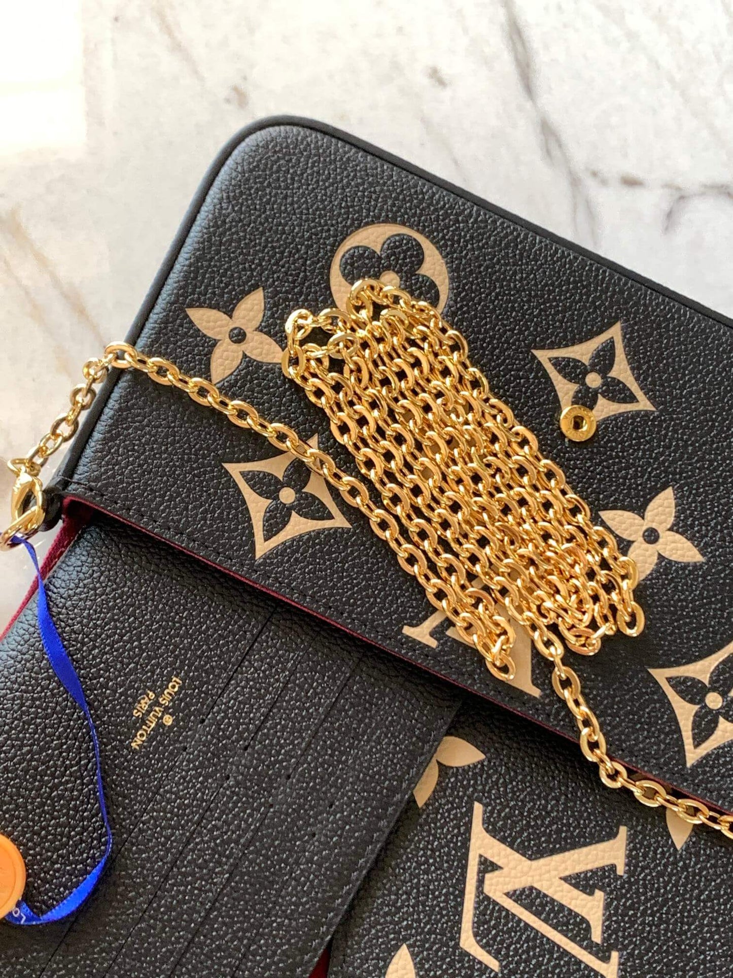 m80482 felicie pochette clutch bag shoulder bag monogram empreinte black