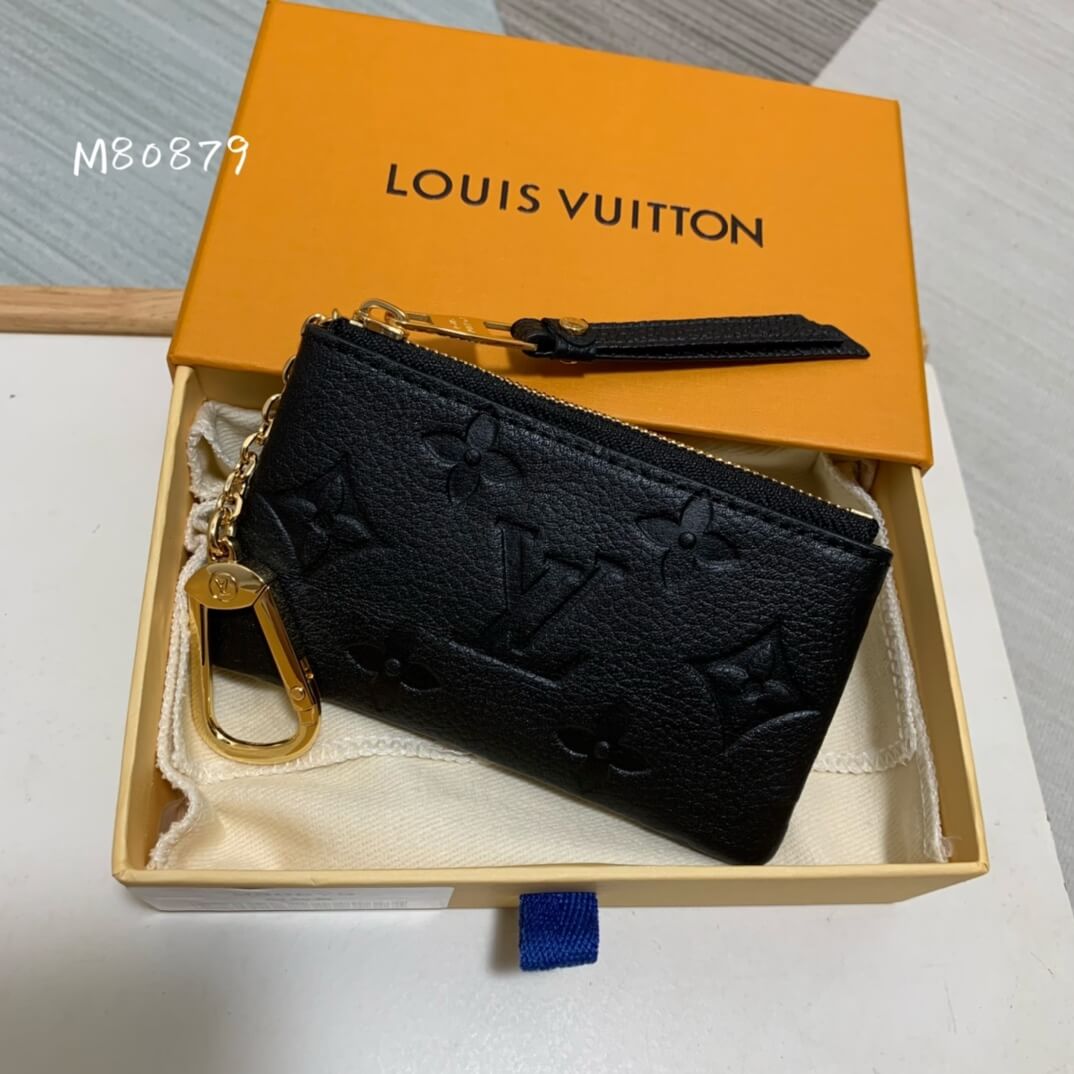 m80879 key pouch wallet zippy monogram empreinte womens purse black cowhide real leather