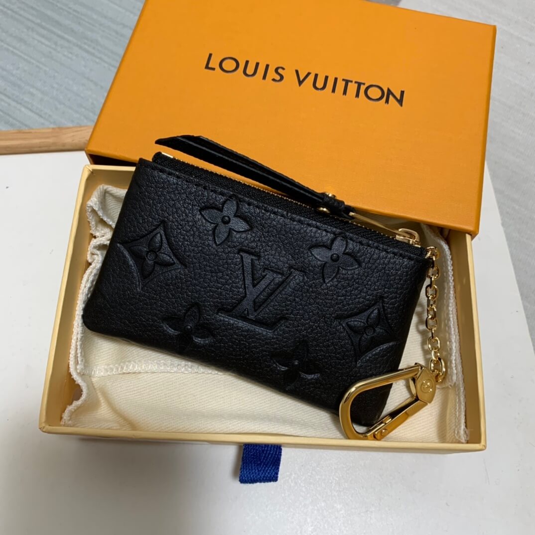 m80879 key pouch wallet zippy monogram empreinte womens purse black cowhide real leather