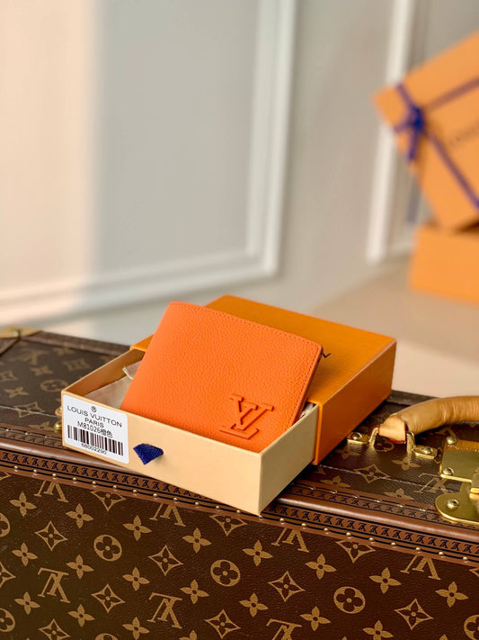 m81026 aerogram wallet orange calfskin