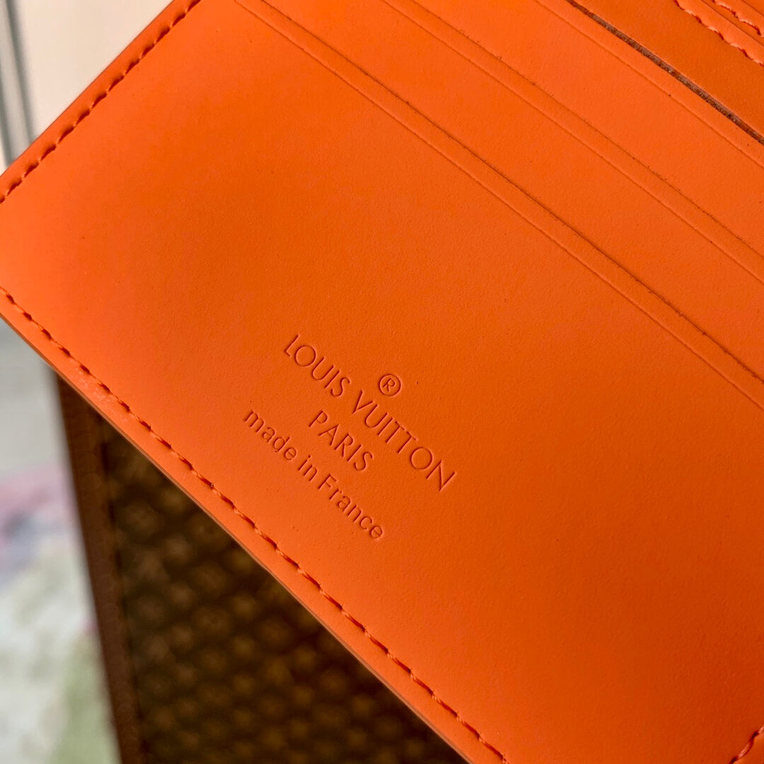 m81026 aerogram wallet orange calfskin