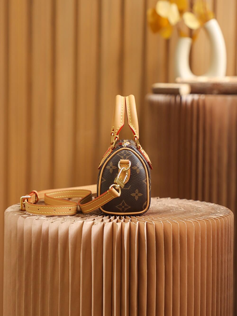 m81086 mini speedy monogram handbag shoulder bag leather small size