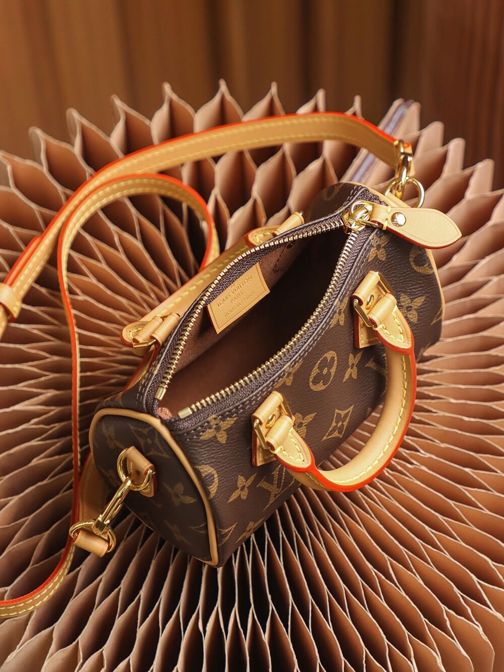 m81086 mini speedy monogram handbag shoulder bag leather small size