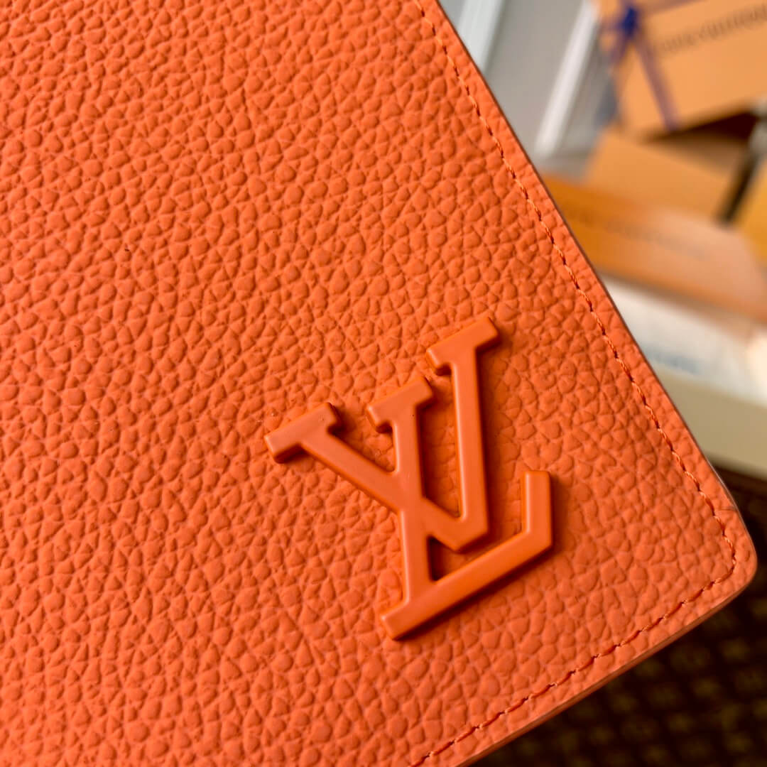 m81153 l aerogram brazza aerogram wallet orange calfskin