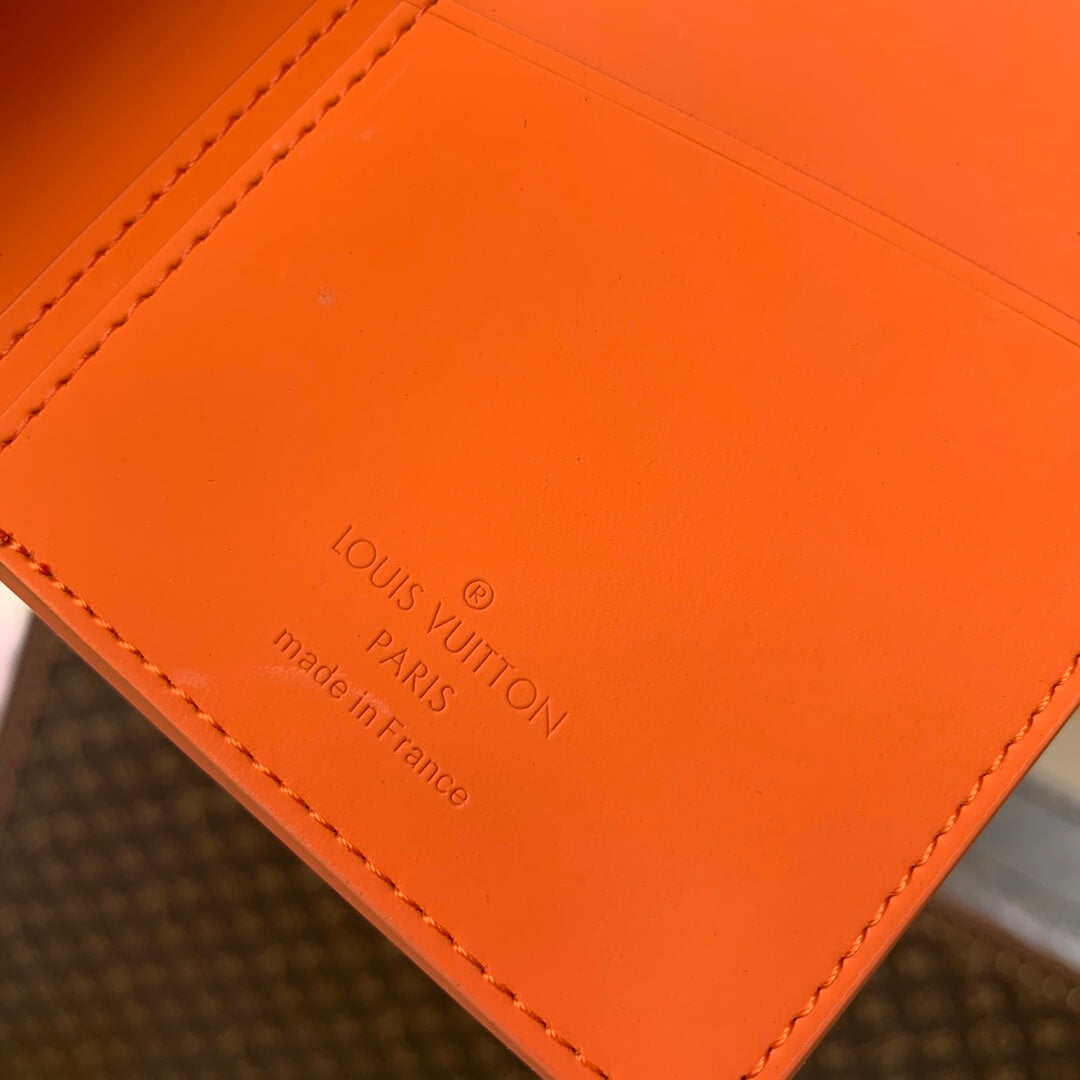 m81153 l aerogram brazza aerogram wallet orange calfskin