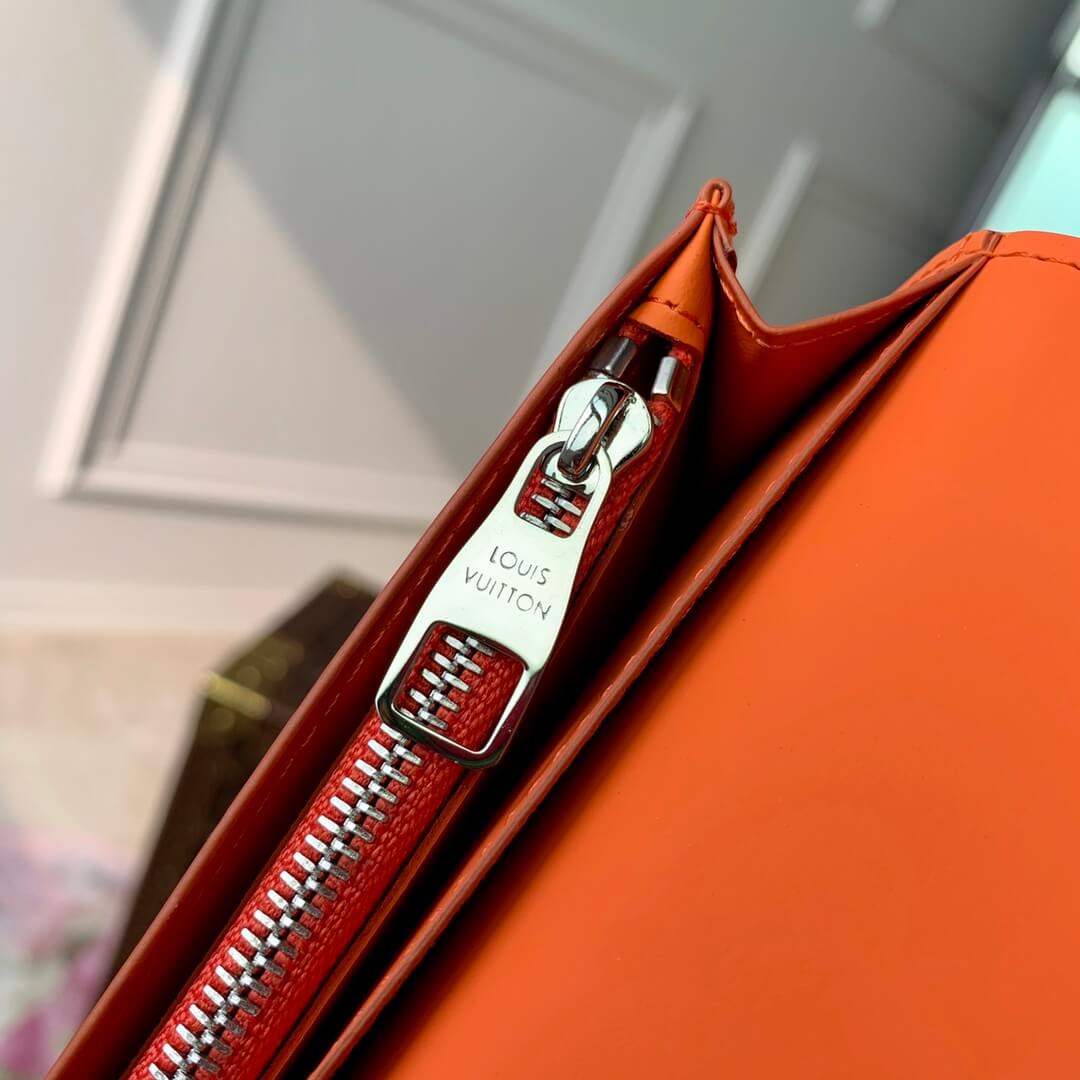 m81153 l aerogram brazza aerogram wallet orange calfskin