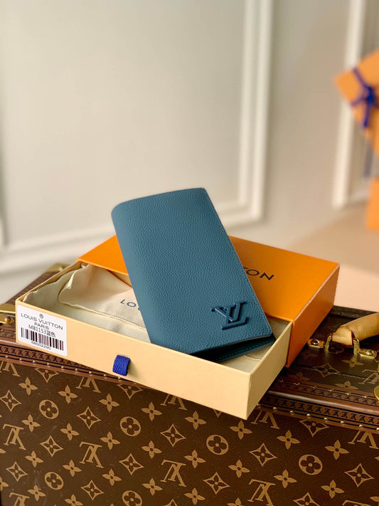 m81153 l aerogram brazza aerogram wallet blue calfskin