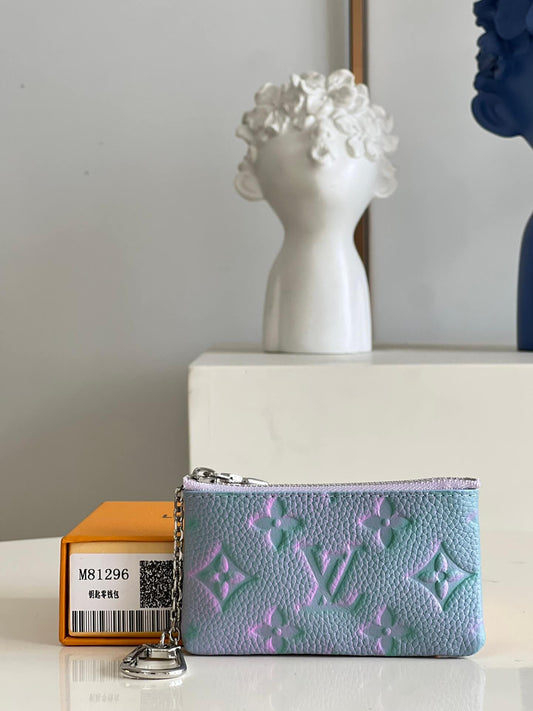 m81296 key pouch wallet embossing monogram free shipping m62650