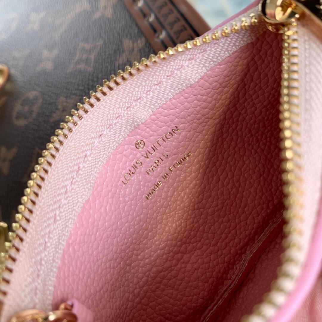 m81298 key pouch wallet zippy monogram empreinte womens purse pink cowhide real leather