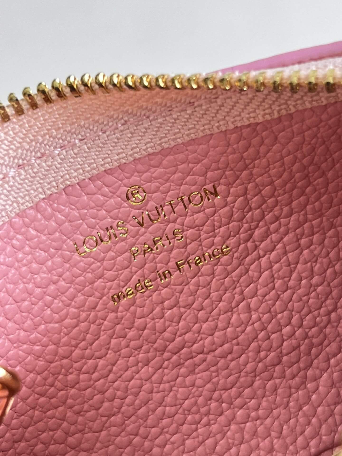 m81298 key pouch wallet embossing monogram pink free shipping m62650