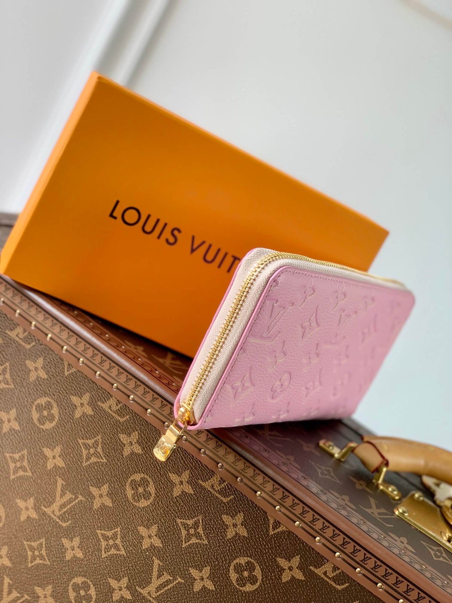m81299 zippy wallet spring in the city monogram empreinte pink wallet