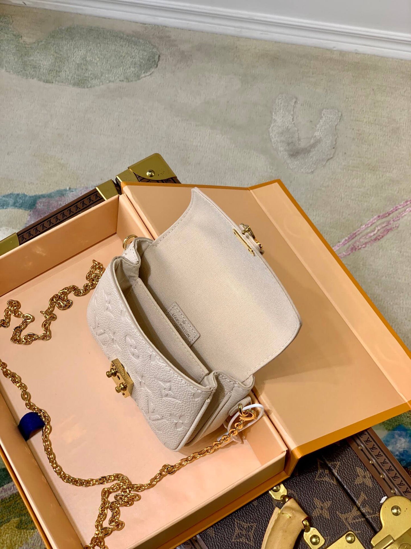 lv m81390 micro m tis gold chain bag grey monogram empreinte leather 81390