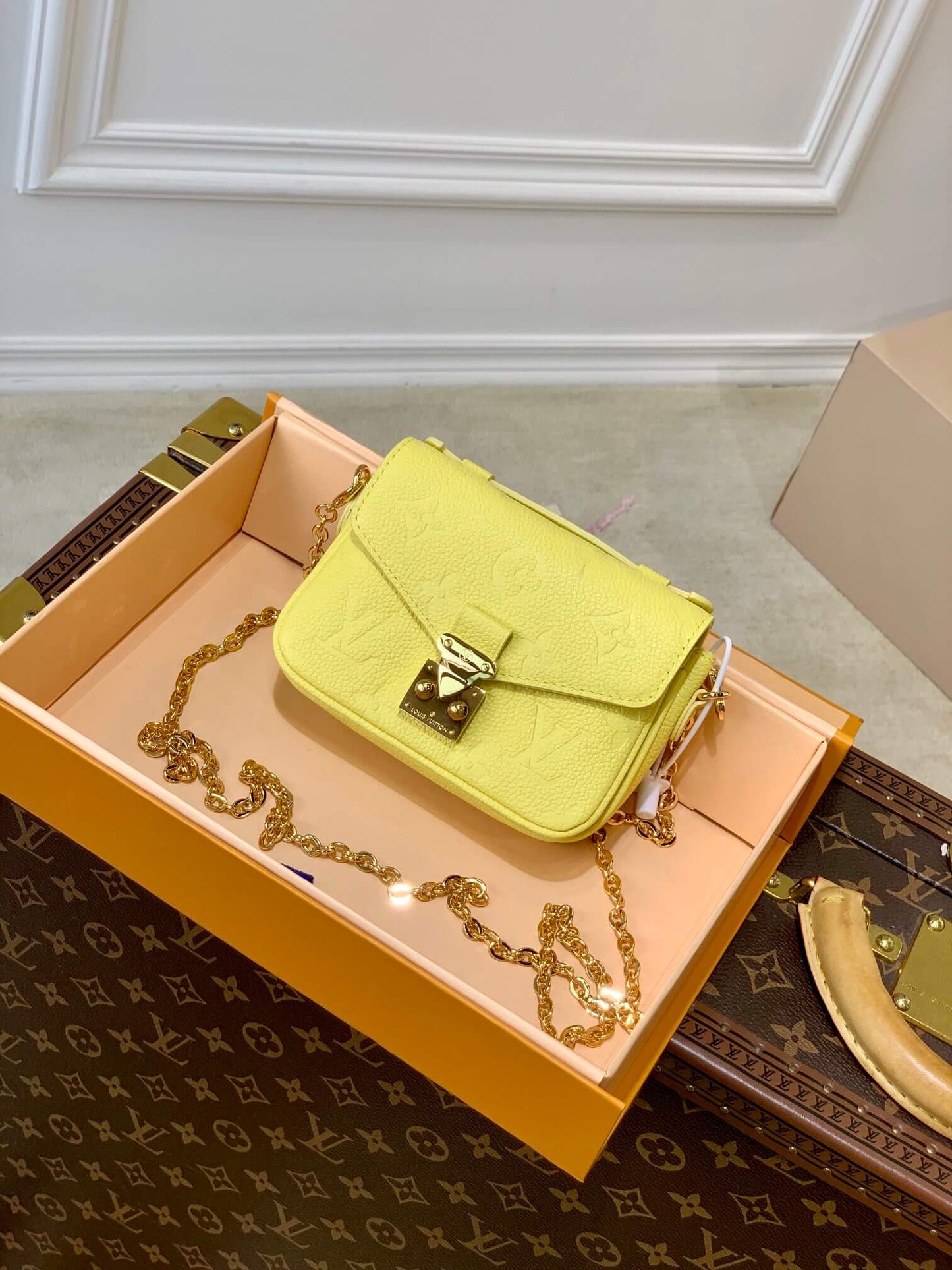 yellow monogram empreinte leather bag