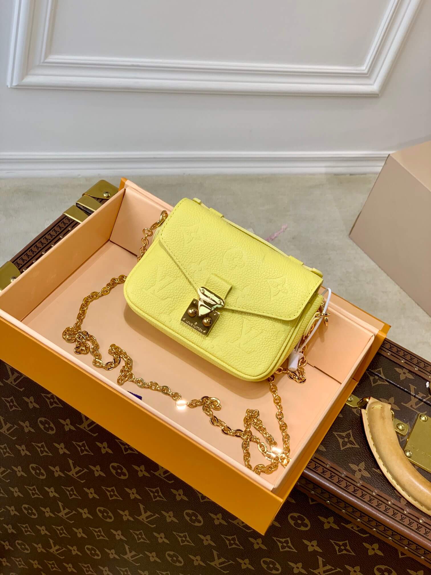 yellow monogram empreinte leather bag