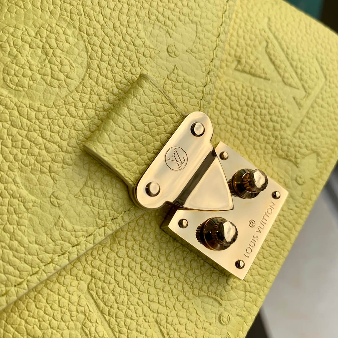 gold hardware yellow monogram leather bag
