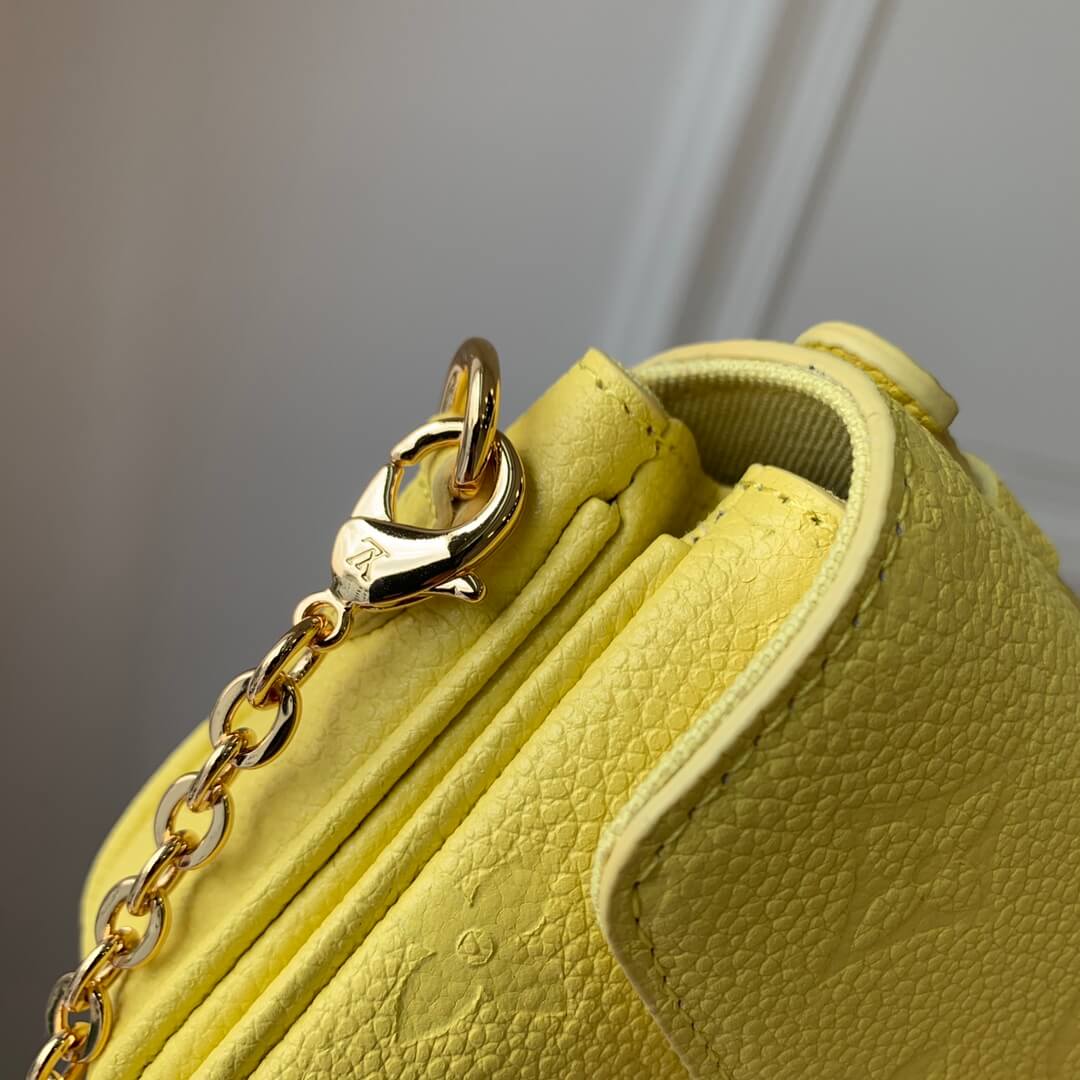 gold chain strap yellow women's bag