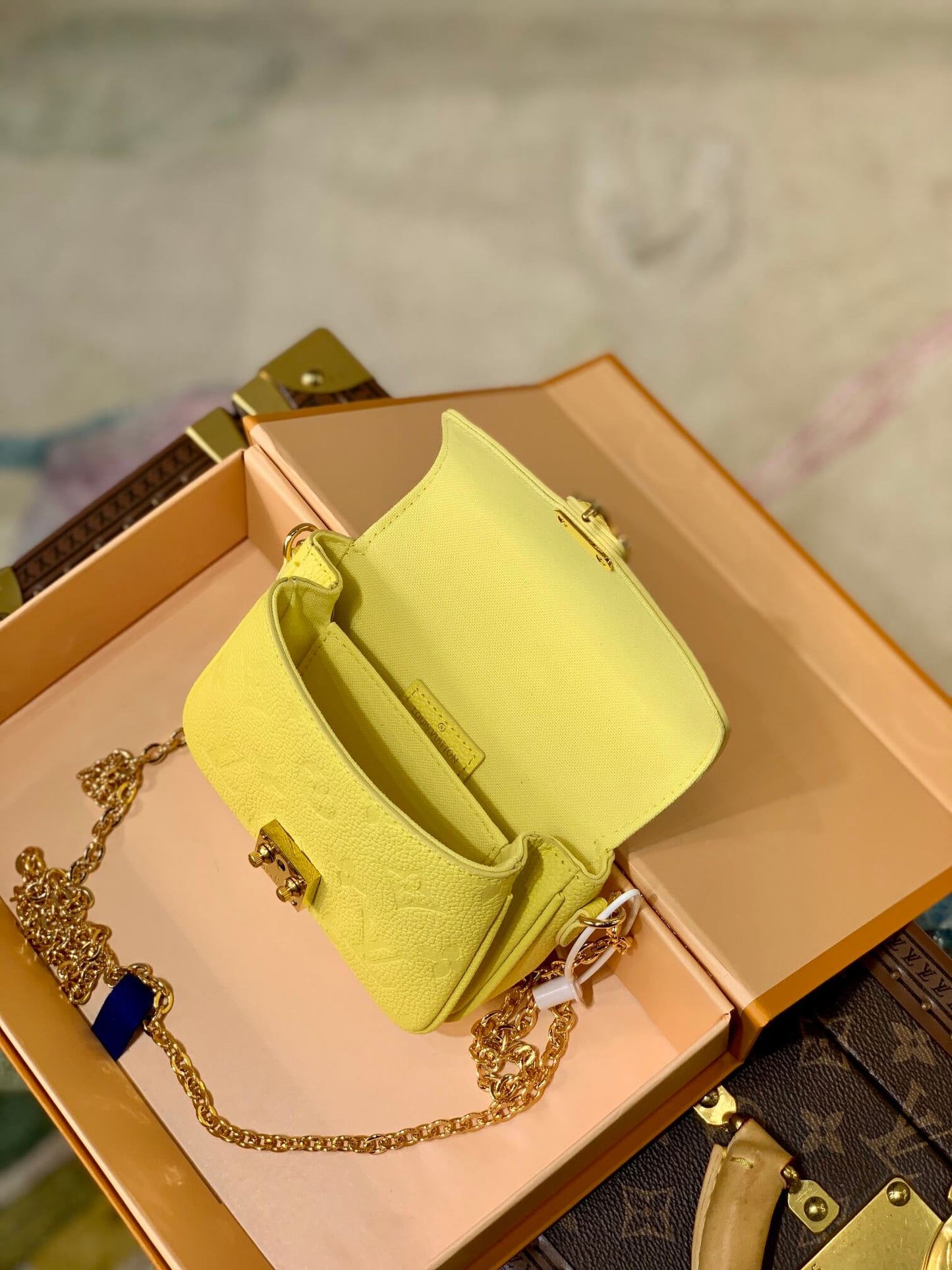 lv m81407 micro m tis gold chain bag june yellow monogram empreinte leather 81407