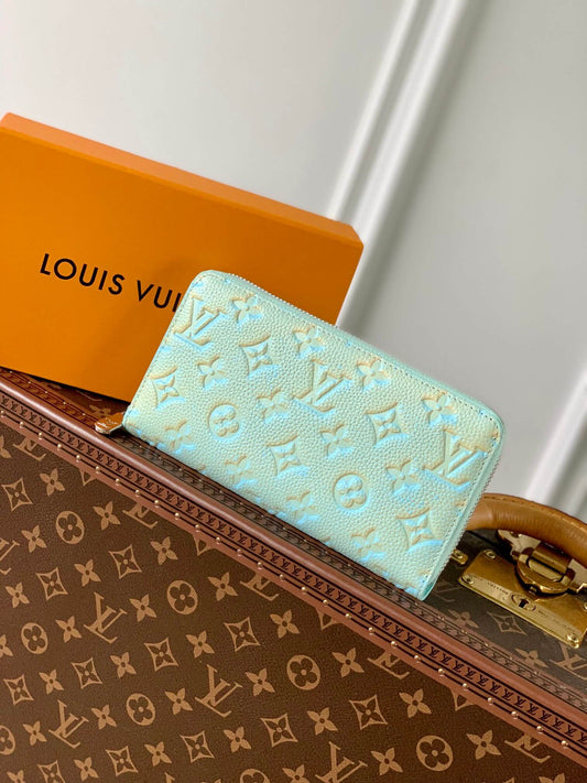 m81466 zippy wallet zippy monogram empreinte womens purse green cowhide real leather 1