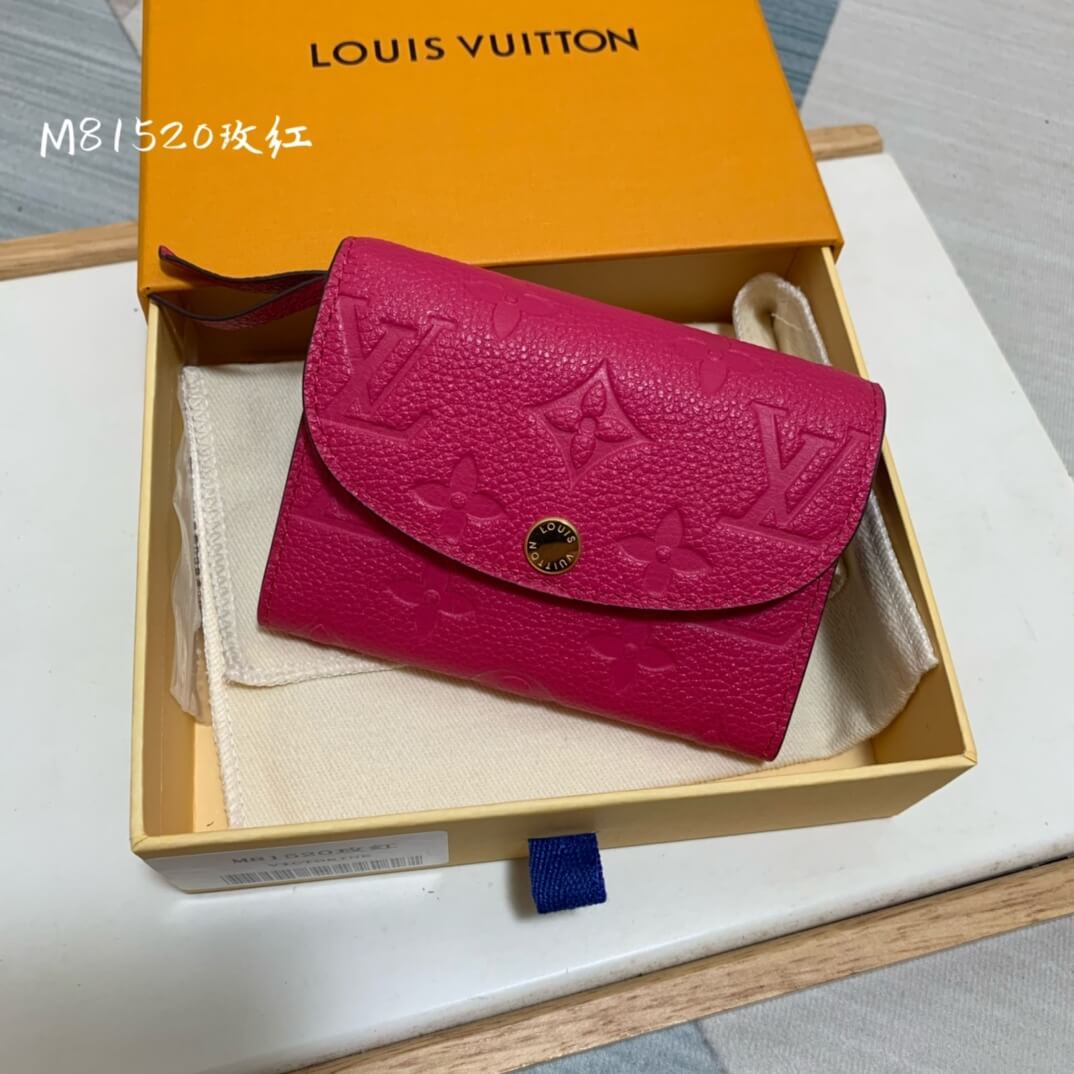 m81455 zippy coin purse monogram empreinte wallet rose red womens purse