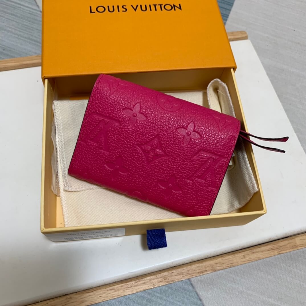 m81455 zippy coin purse monogram empreinte wallet rose red womens purse