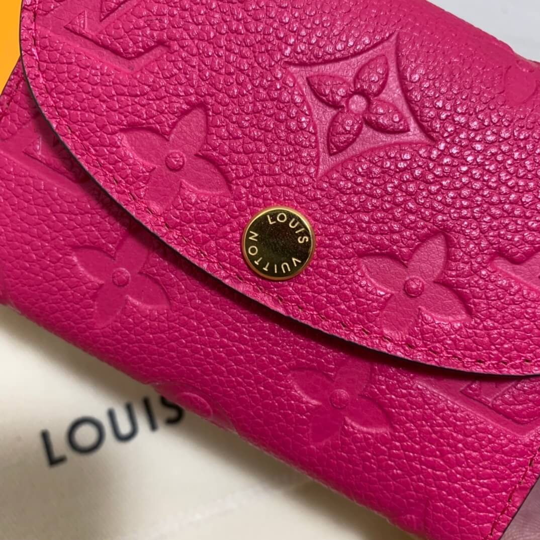 m81455 zippy coin purse monogram empreinte wallet rose red womens purse