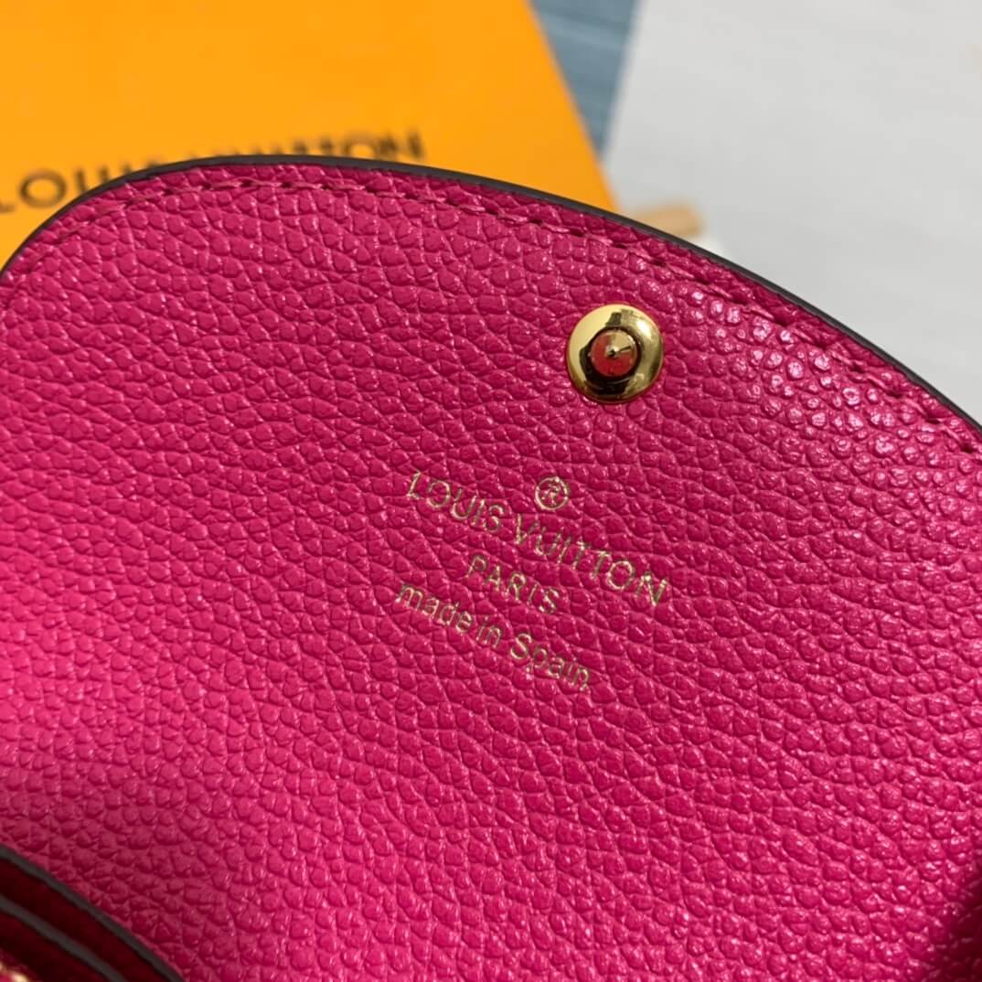 m81455 zippy coin purse monogram empreinte wallet rose red womens purse